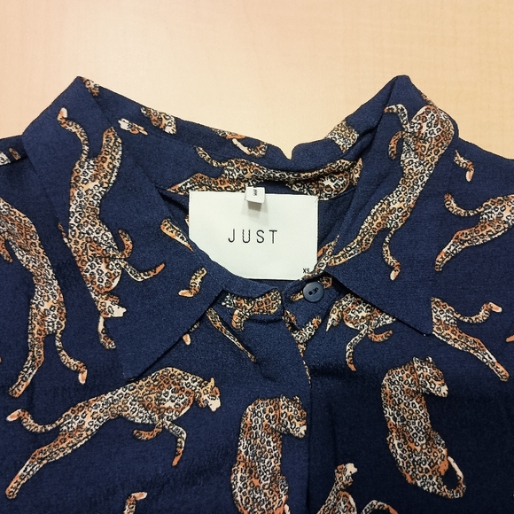 Just Female Wellis Leopard Print AOP Shirt Garmentory Size XS - Picture 9 of 10